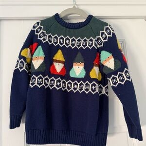 Navy Gnome Pattern Elf Sweater from Hanna Anderson 4T